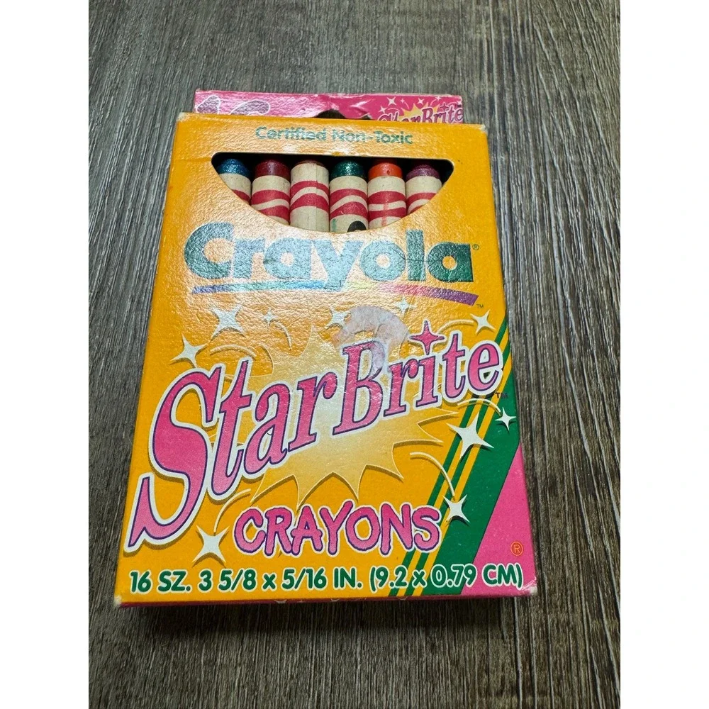 Vintage 1997 Crayola Star Brite Glitter Crayons 16 Count Binney & Smith USA Made